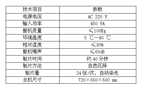 液基細(xì)胞分離制片染色一體機lct技術(shù)參數(shù)